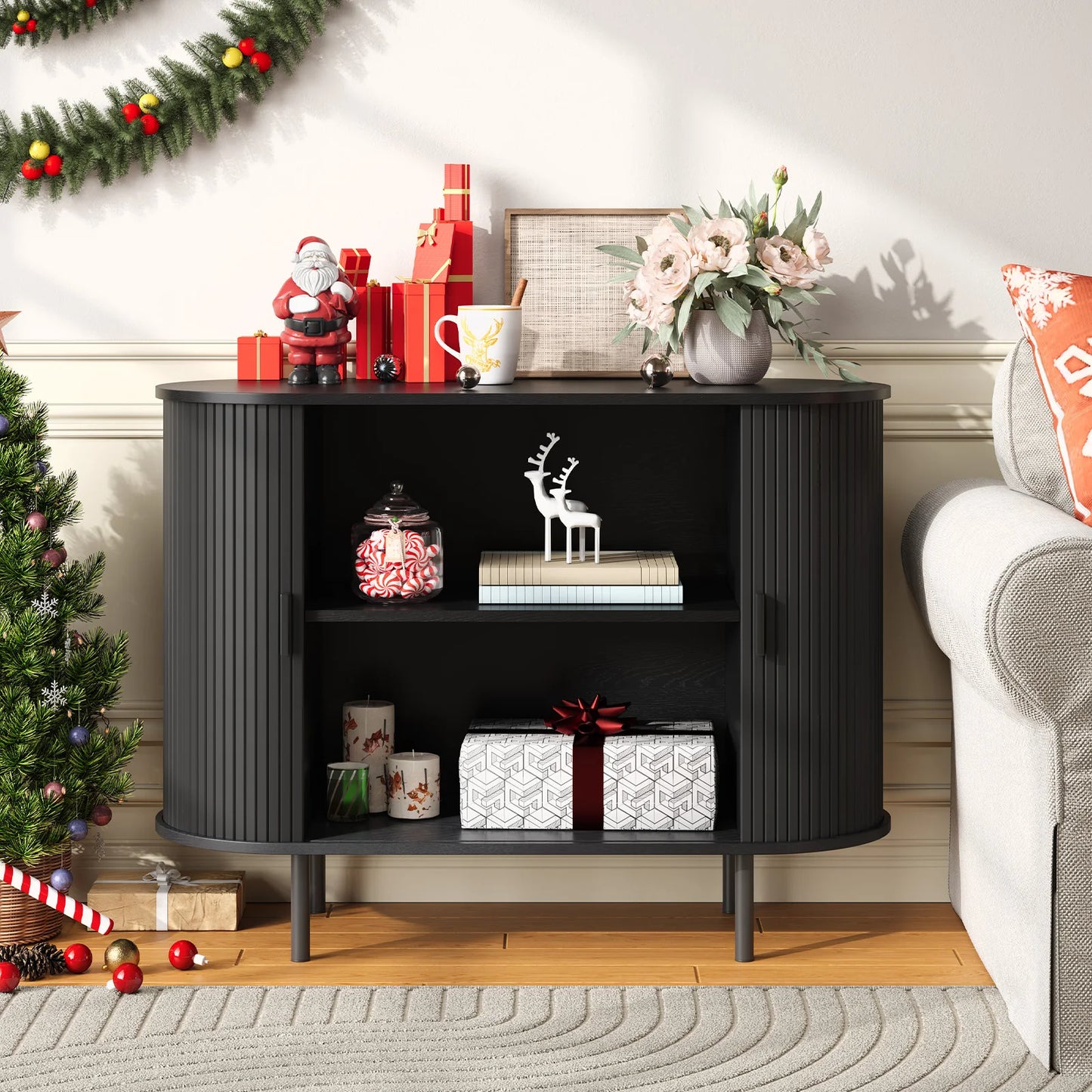 40" Sideboard with Sliding Door Storage and an Adjustable Shelf
