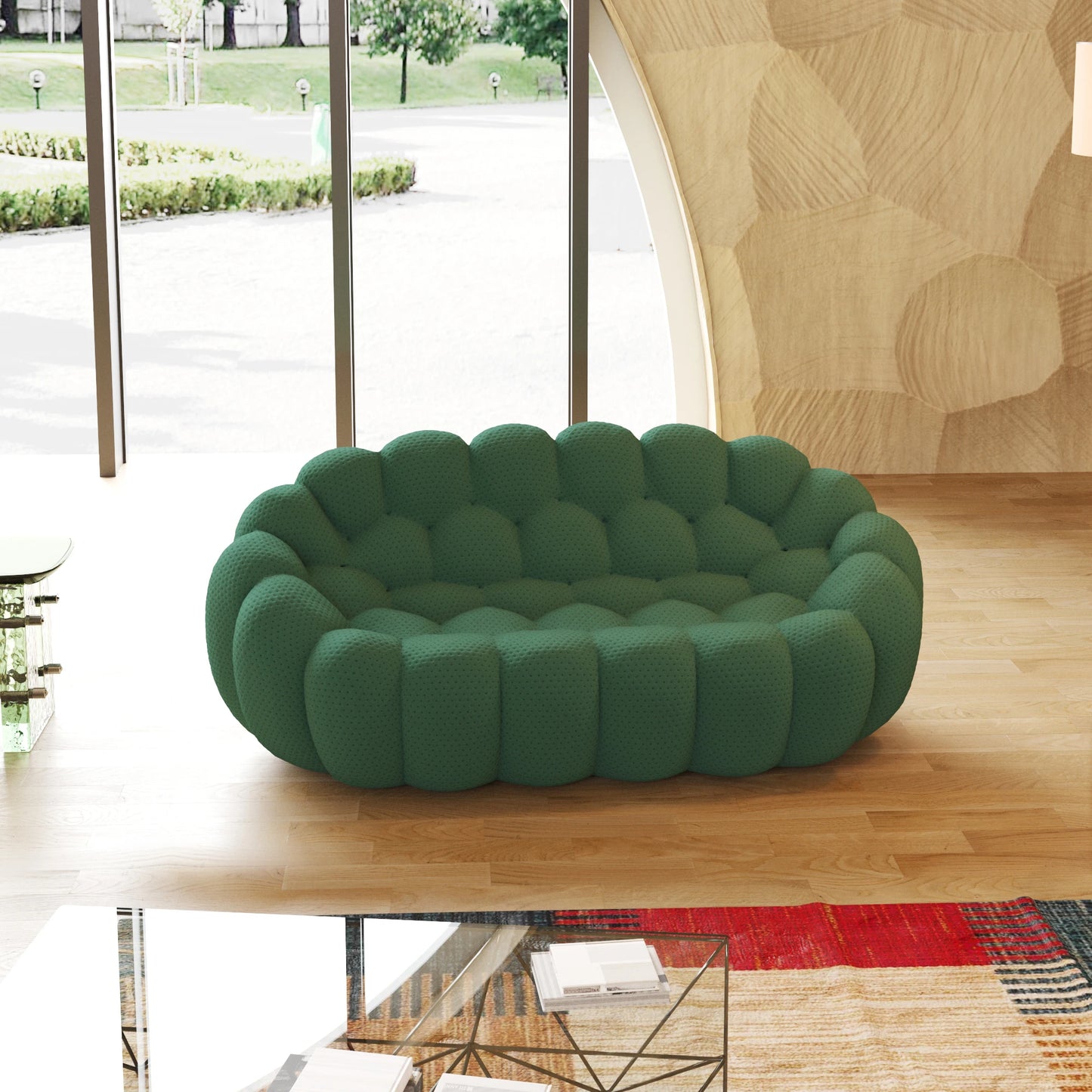 Modern Curved Bubble Loveseat