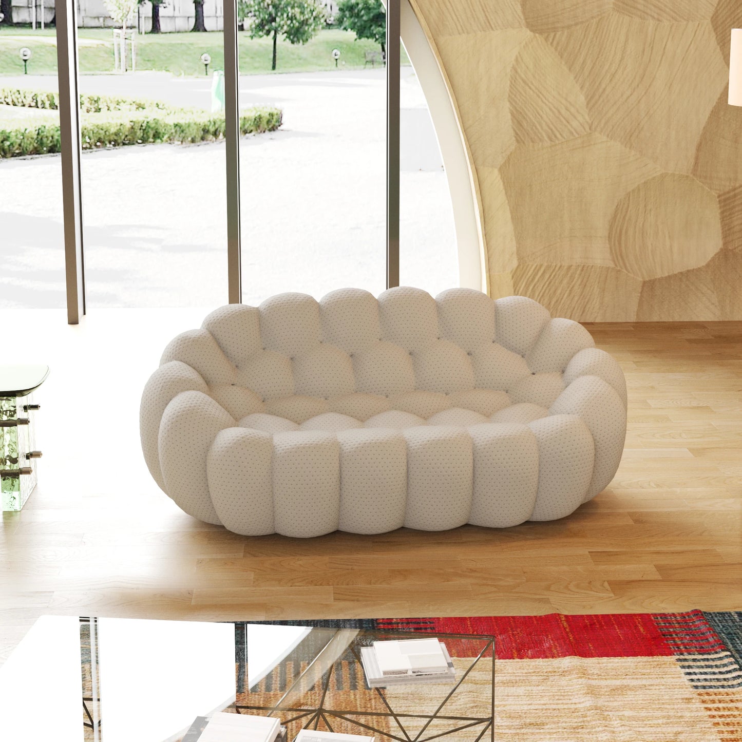 Modern Curved Bubble Loveseat