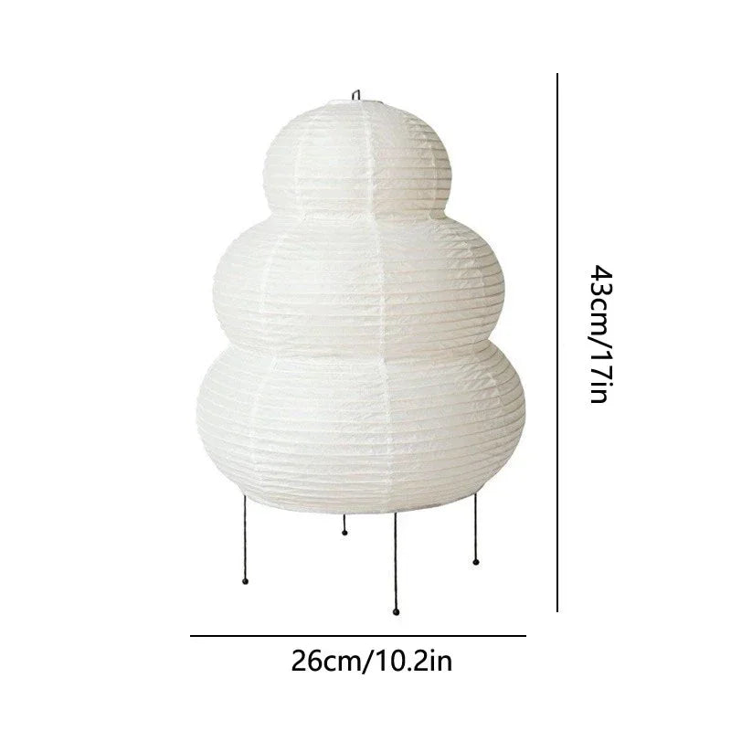 Japanese Design Noguchi-like Table Lamp with White Rice Paper