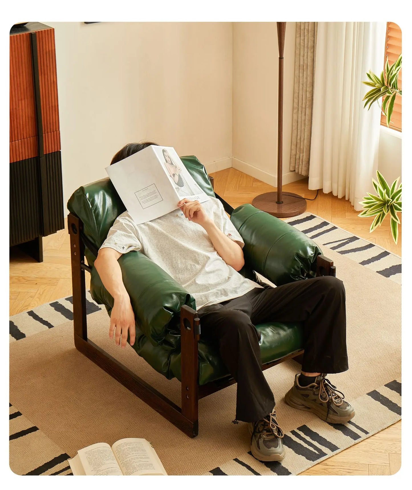 High-End Solid Wood Recliner Chair