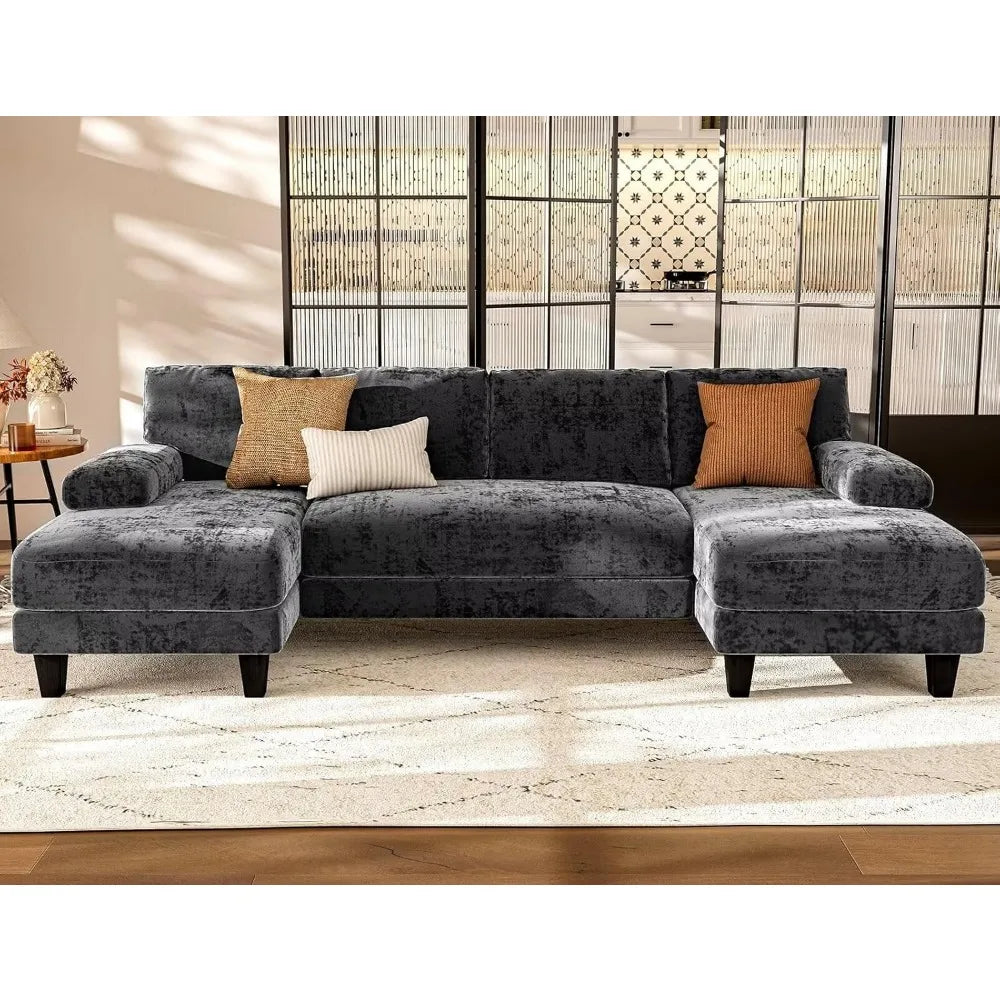 Txtin's 111" U-Shaped Sectional Couch with Double Chaise