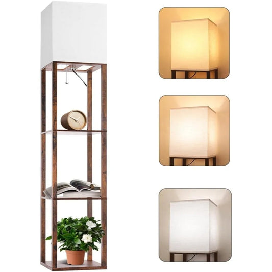 Modern Floor Lamp with Shelf