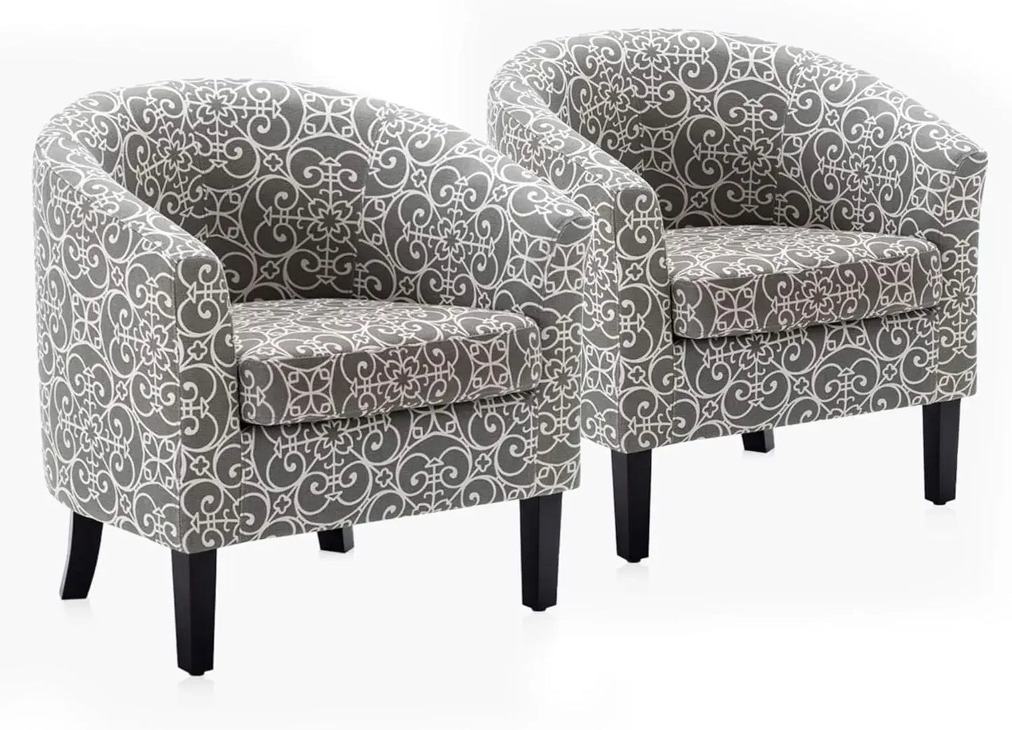 Linen Accent Barrel Chairs, Set of 2