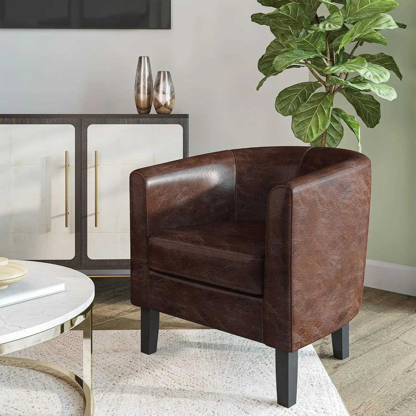 Linen Accent Barrel Chairs, Set of 2