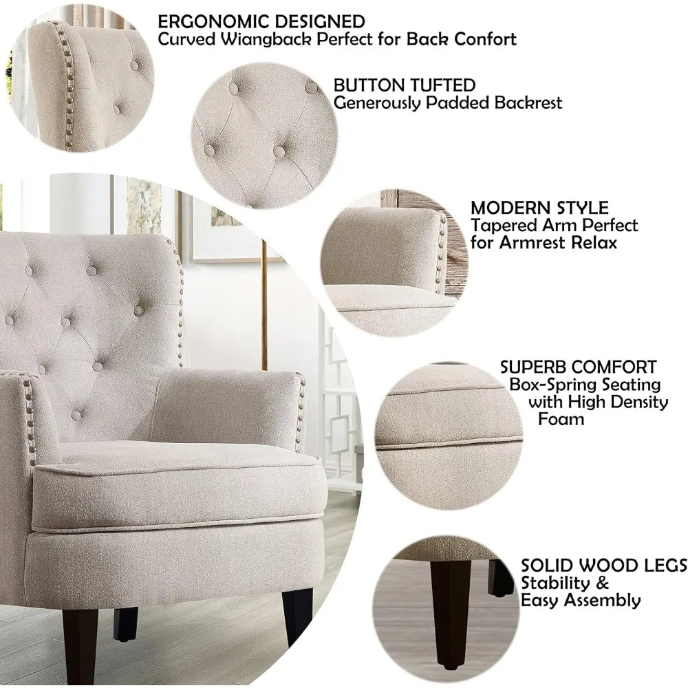 Mid-Century Modern Upholstered Accent Chair