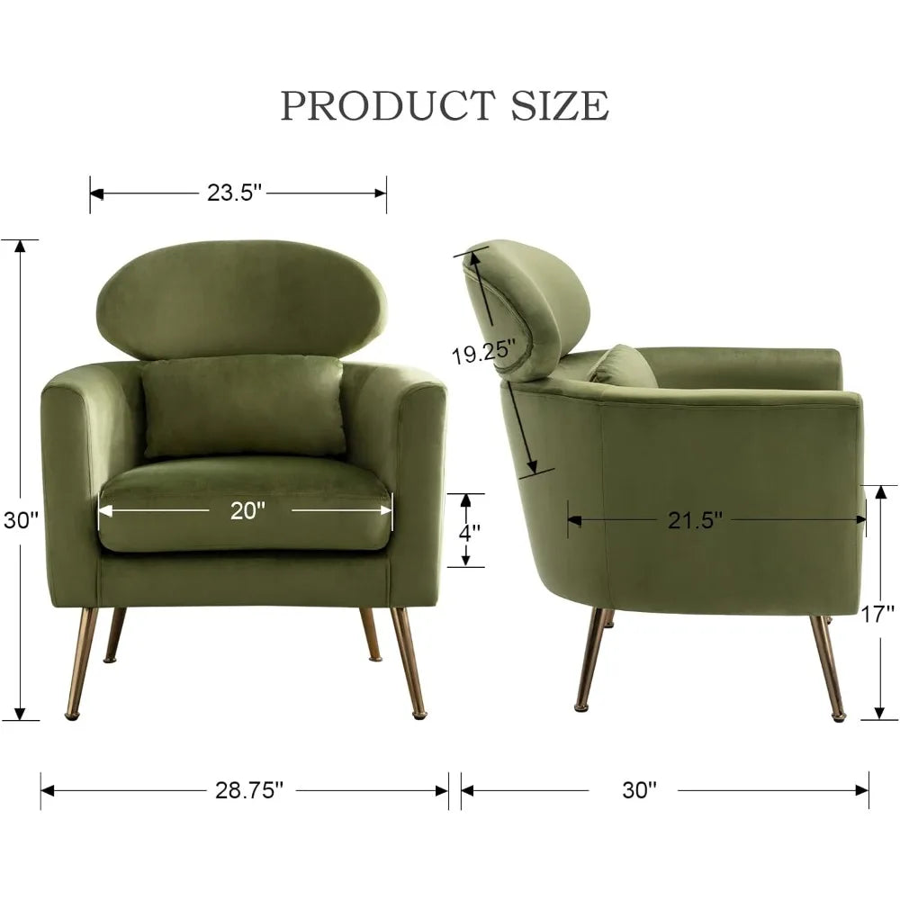 Modern Accent Upholstered Barrel Chair Set of 2