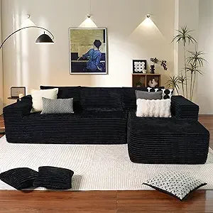 Modern 104" L-Shaped Cloud Sectional Couch with Deep Seats