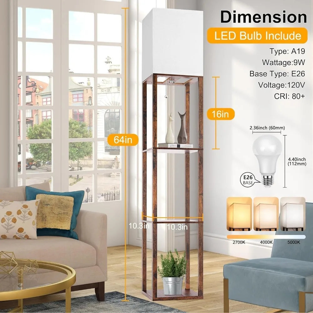 Modern Floor Lamp with Shelf
