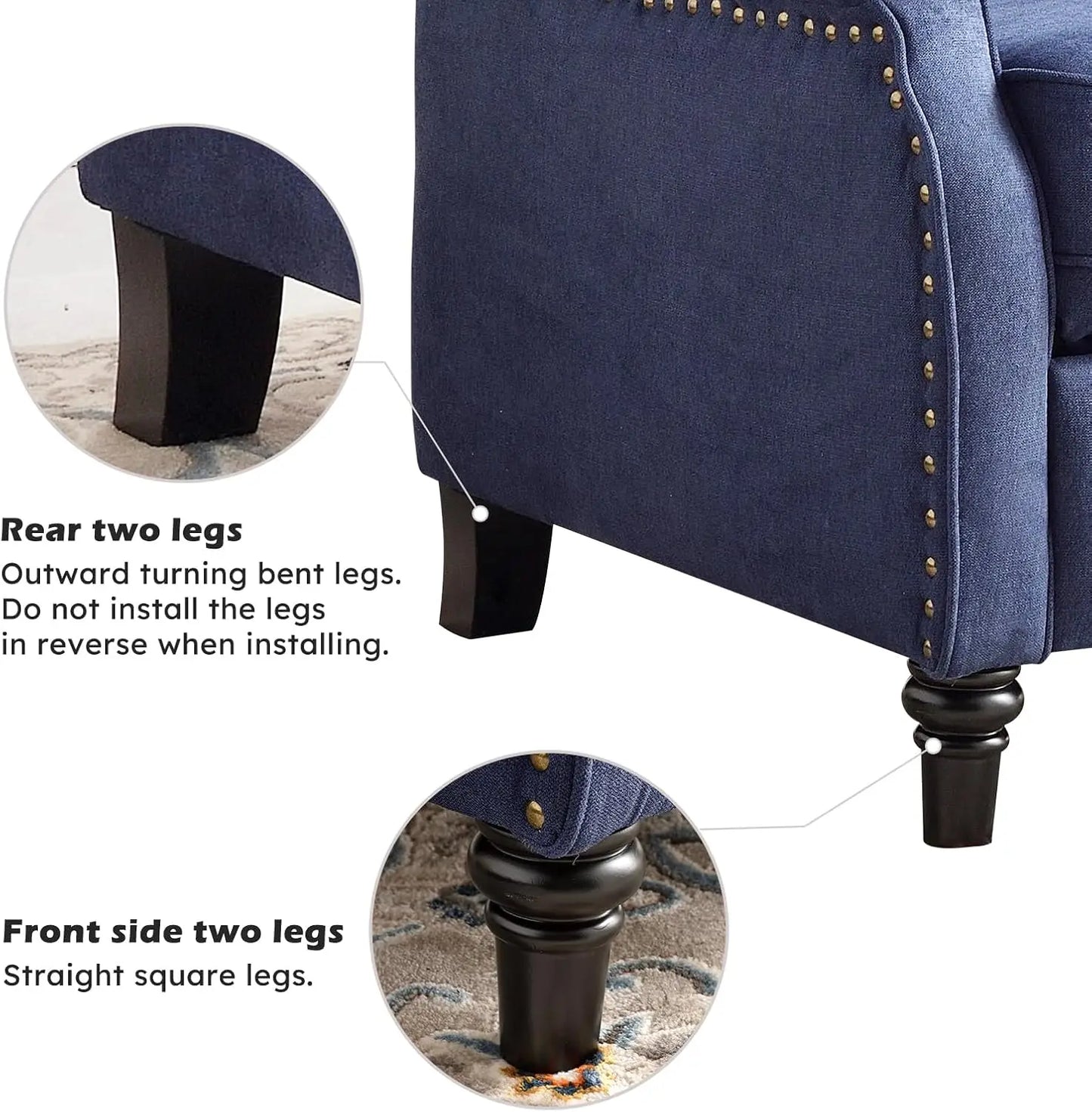 EBELLO Push Back Recliner Armchair