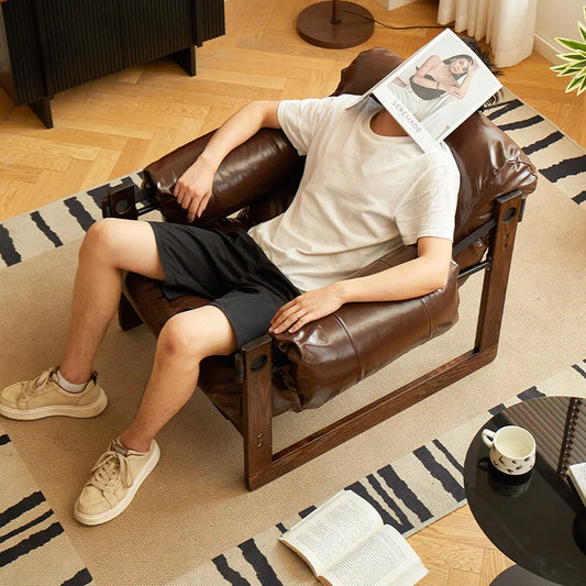 High-End Solid Wood Recliner Chair