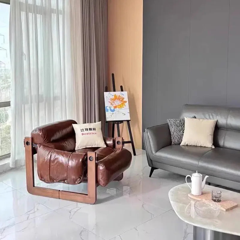 High-End Solid Wood Recliner Chair
