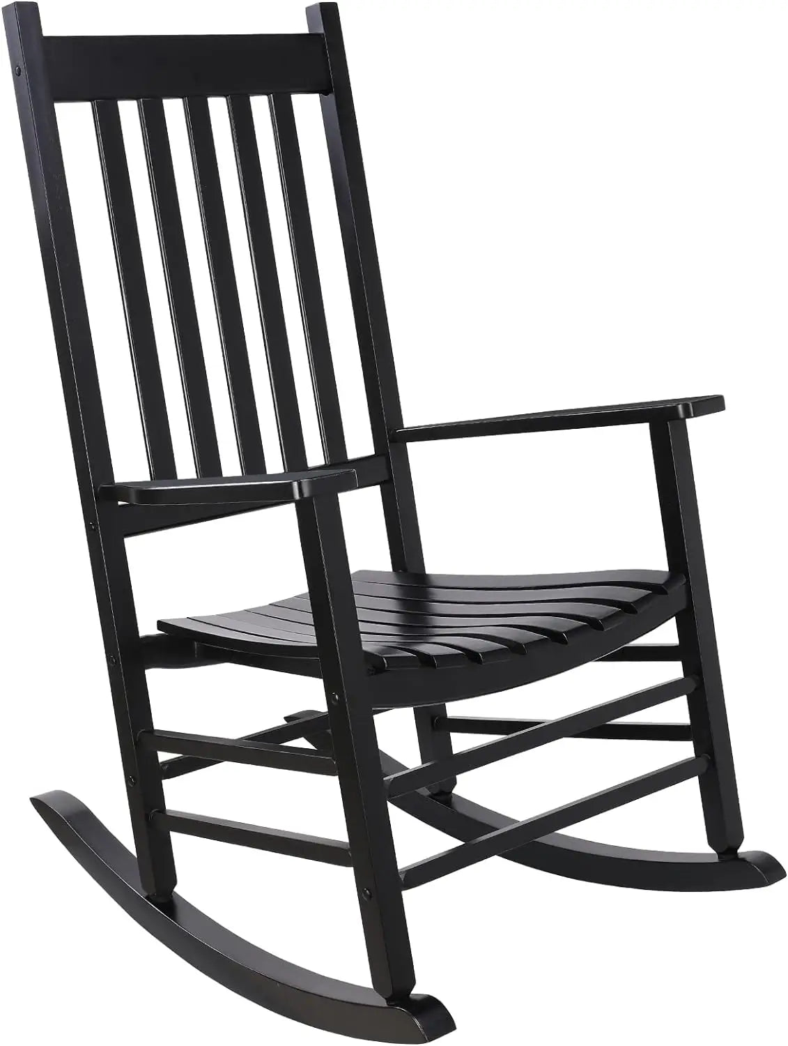 High-Backed Wooden Rocking Chair