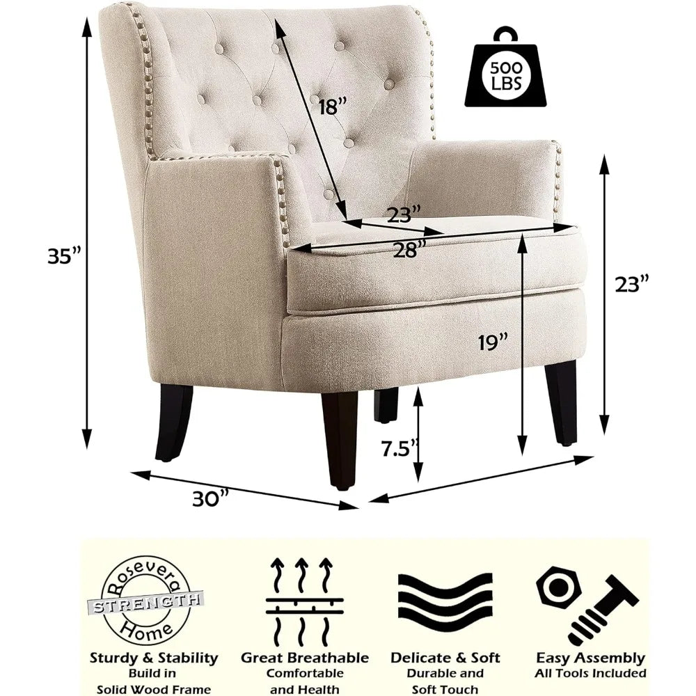 Mid-Century Modern Upholstered Accent Chair
