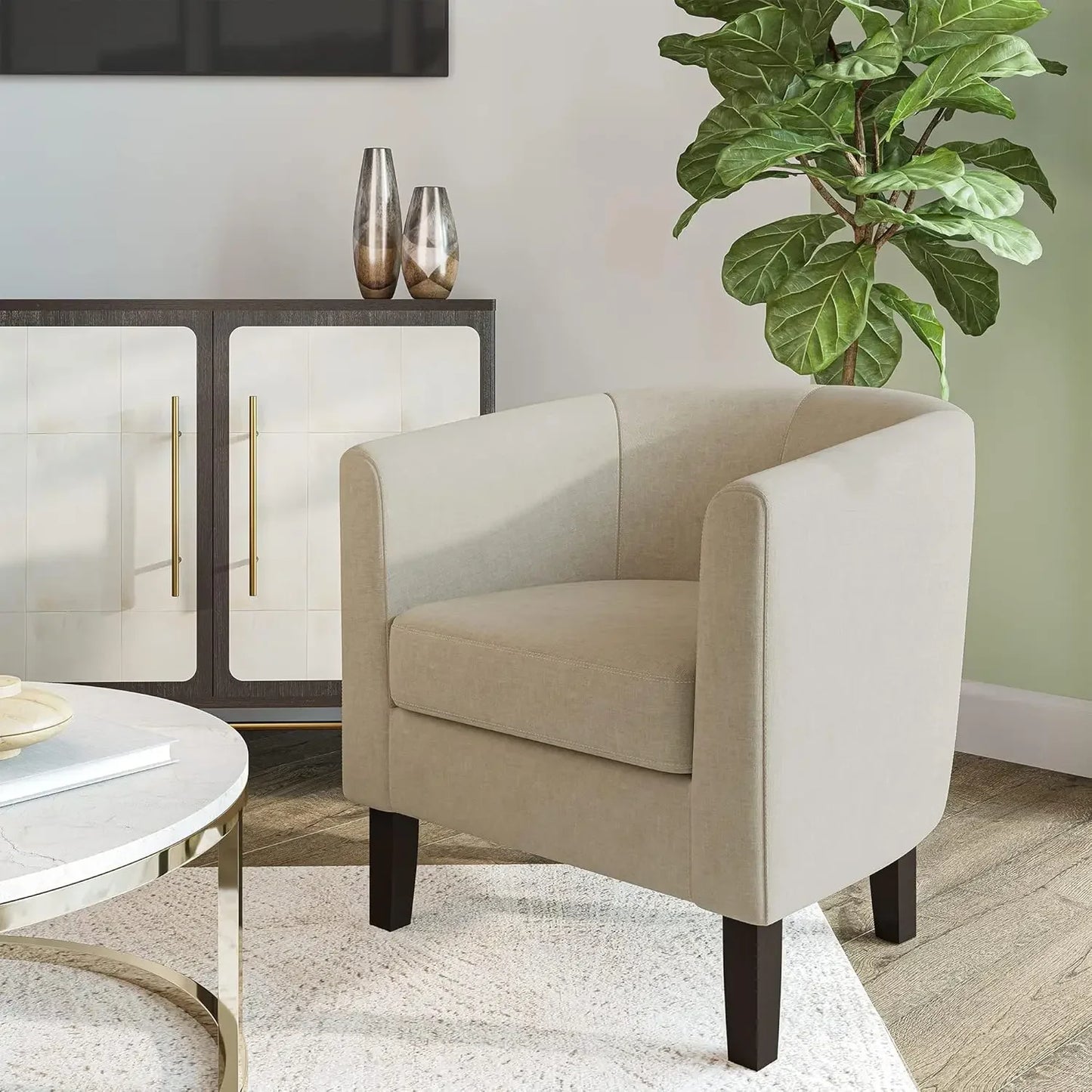 Linen Accent Barrel Chairs, Set of 2