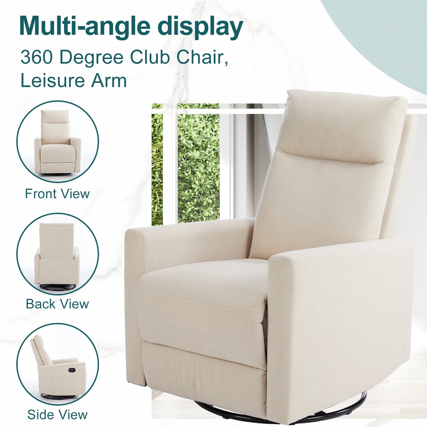 JHK Rotating Rocking Chair Recliner