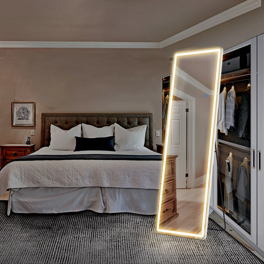 JHK LED 64"x21" Full Length Mirror Standing or Wall-Mounted