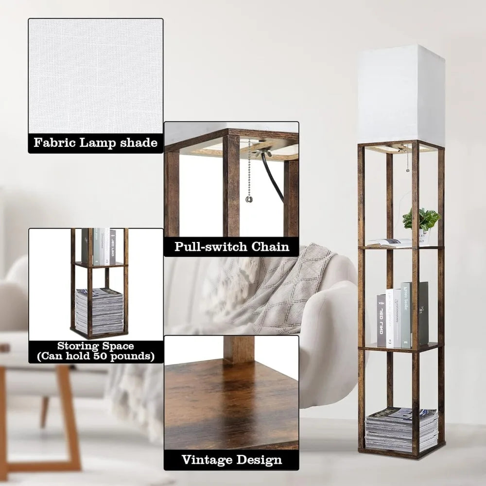 Modern Floor Lamp with Shelf