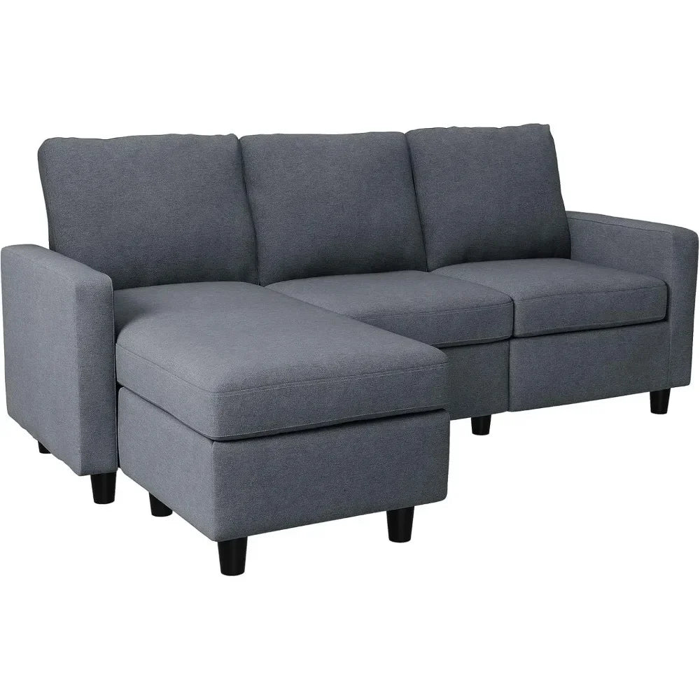 L-Shaped Convertible Sectional Sofa with Reversible Chaise