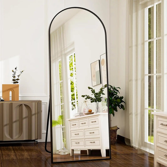 21x64 inch Arched Full Length Mirror with Aluminum Alloy Frame