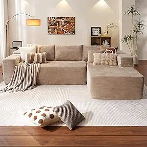 Modern 104" L-Shaped Cloud Sectional Couch with Deep Seats