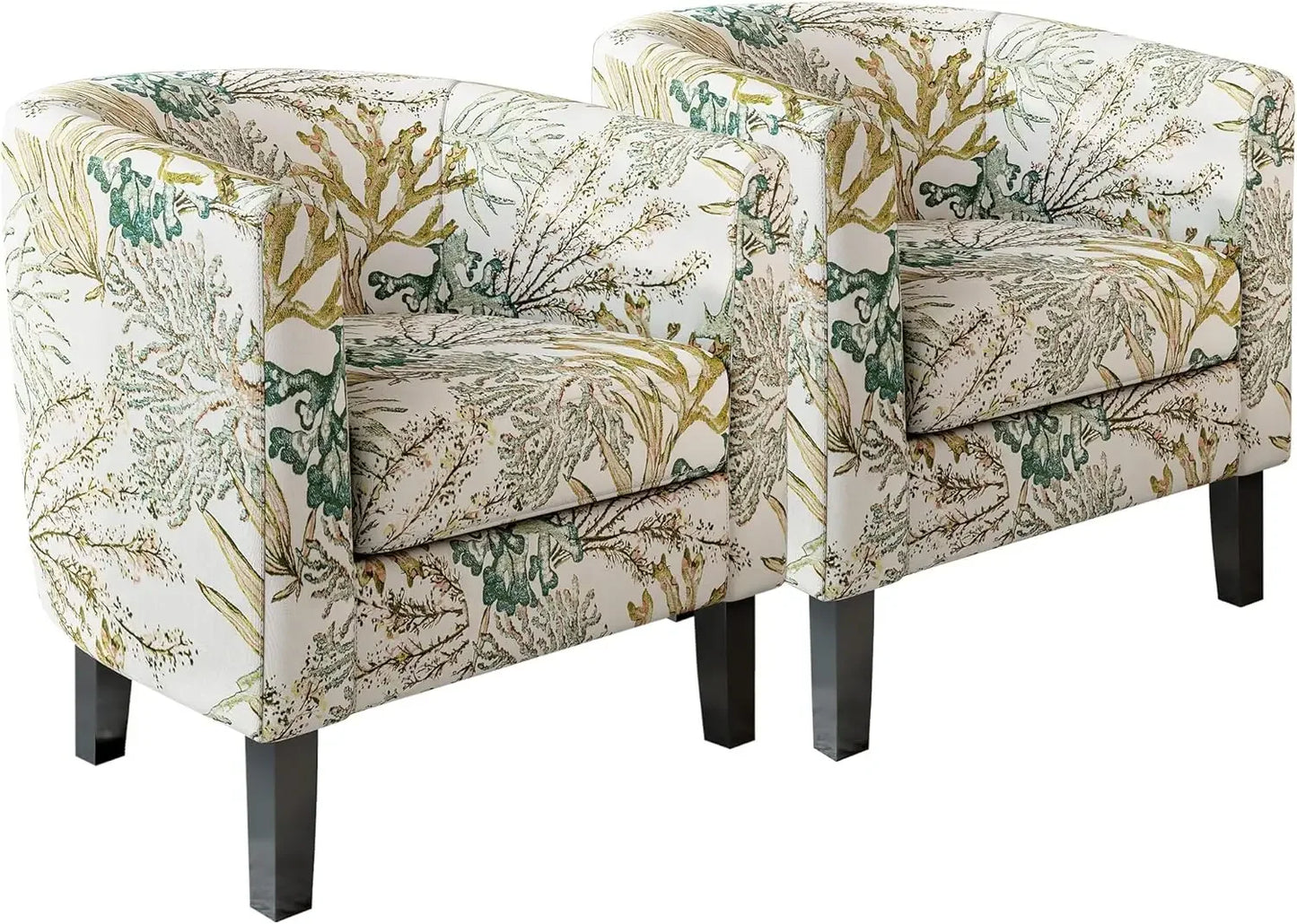 Linen Accent Barrel Chairs, Set of 2