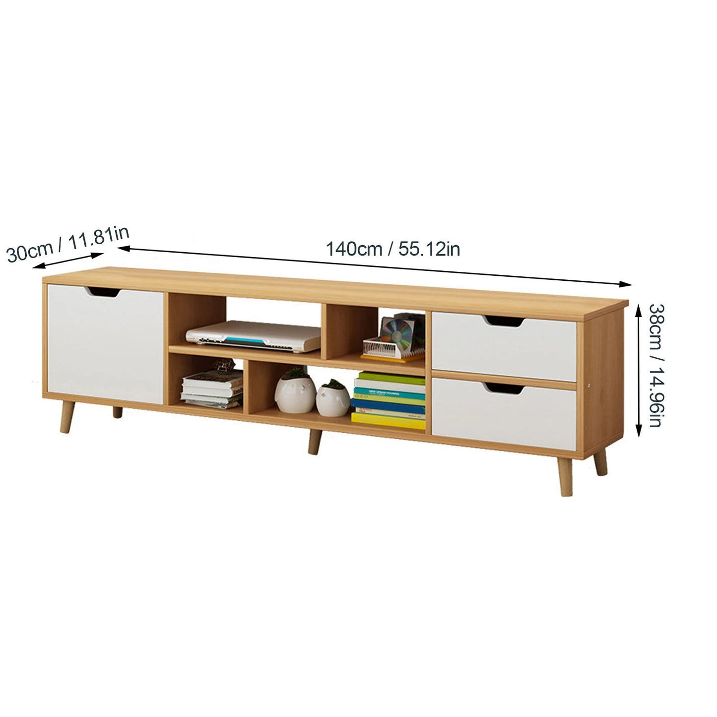 Modern Minimalist Sturdy Wooden Entertainment Center