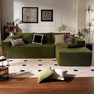 Modern 104" L-Shaped Cloud Sectional Couch with Deep Seats