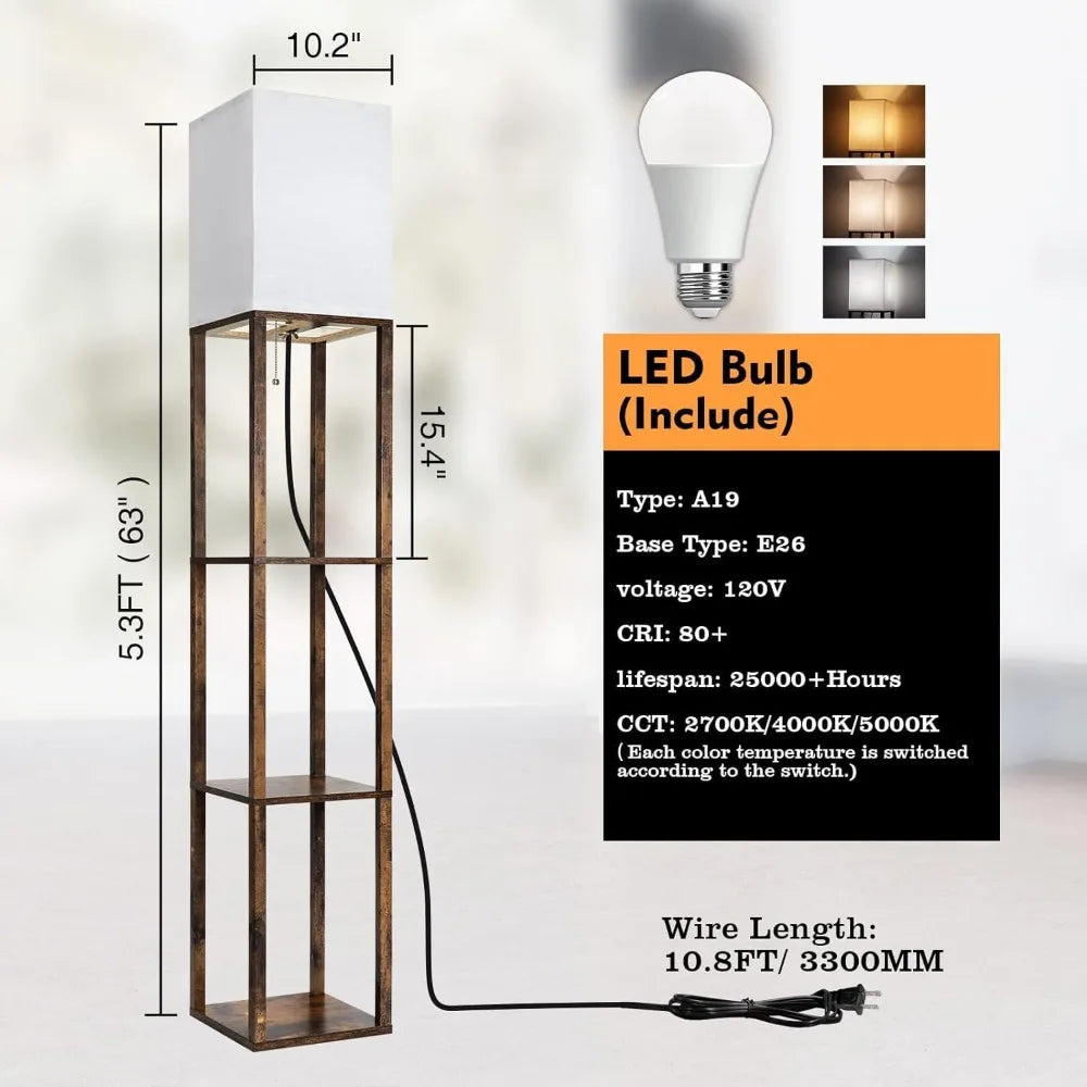Modern Floor Lamp with Shelf