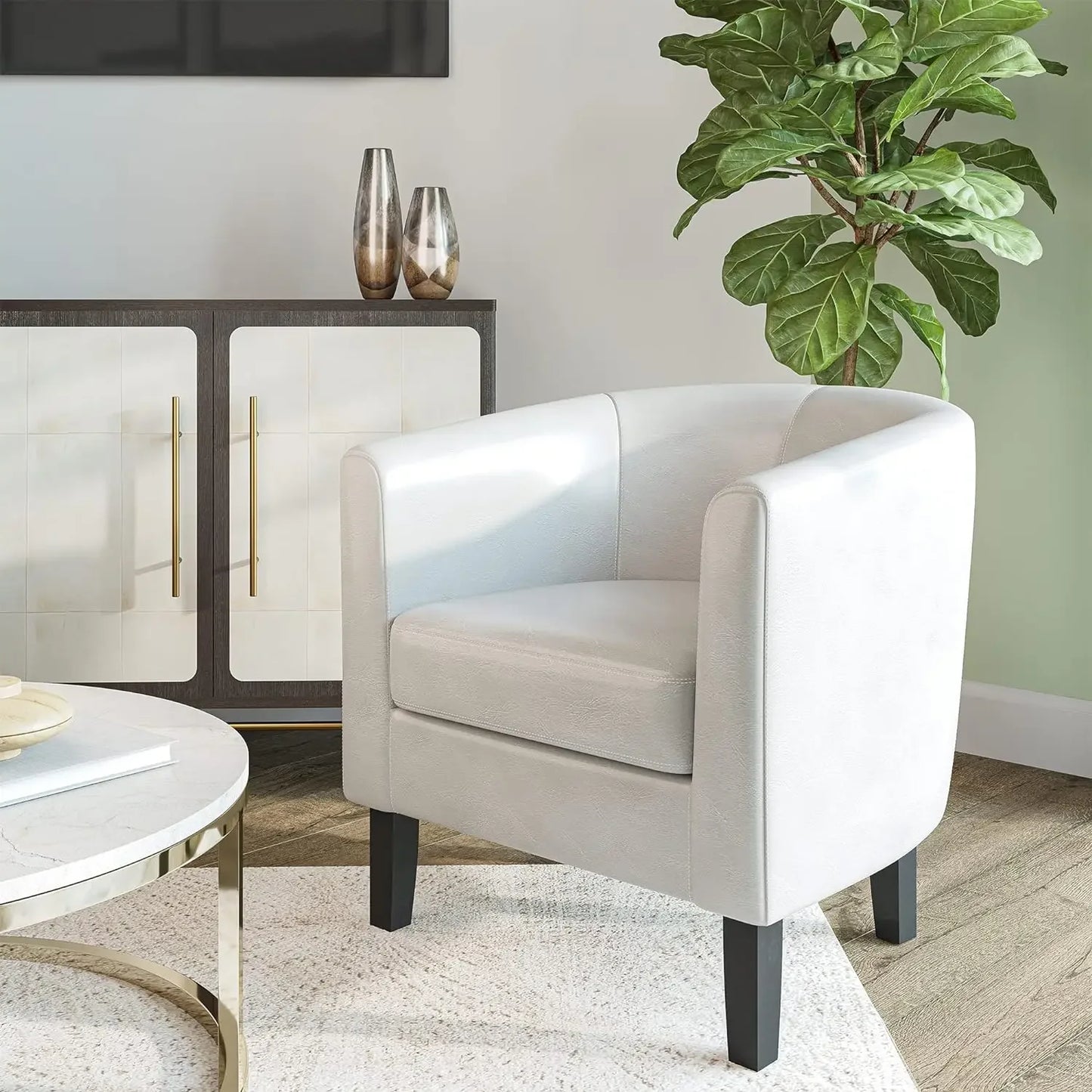 Linen Accent Barrel Chairs, Set of 2
