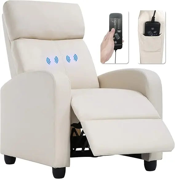 Modern Push-Back Recliner Chair with Lumbar Support