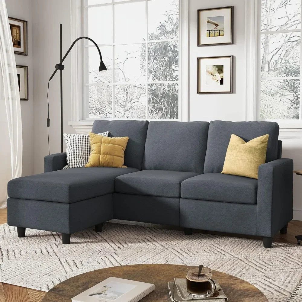L-Shaped Convertible Sectional Sofa with Reversible Chaise