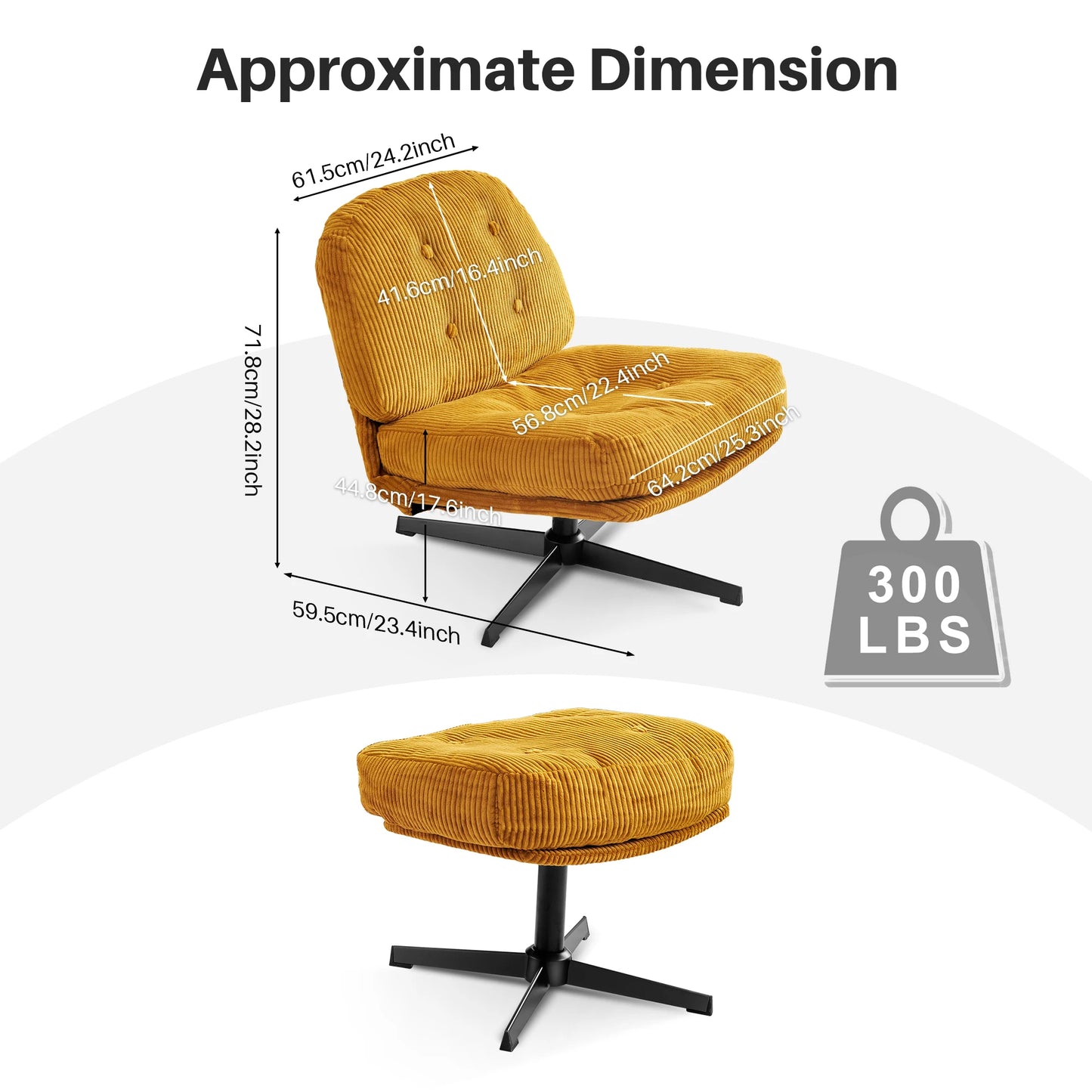Redlife Modern Foldable Swivel Accent Chair (360° Swivel)