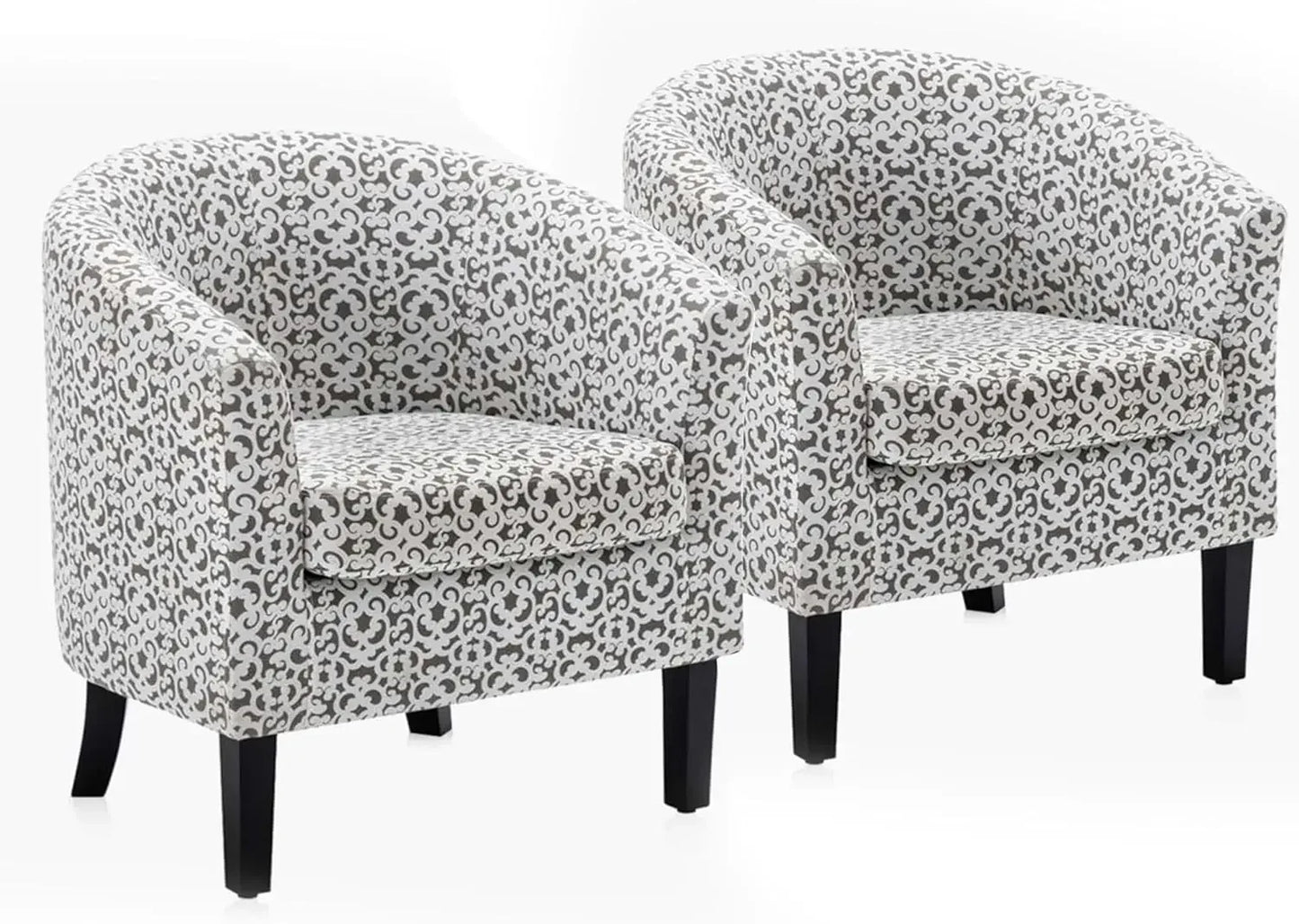 Linen Accent Barrel Chairs, Set of 2