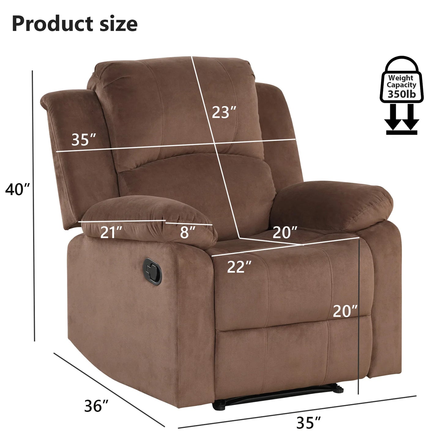 Fabric Upholstered Manual Recliner