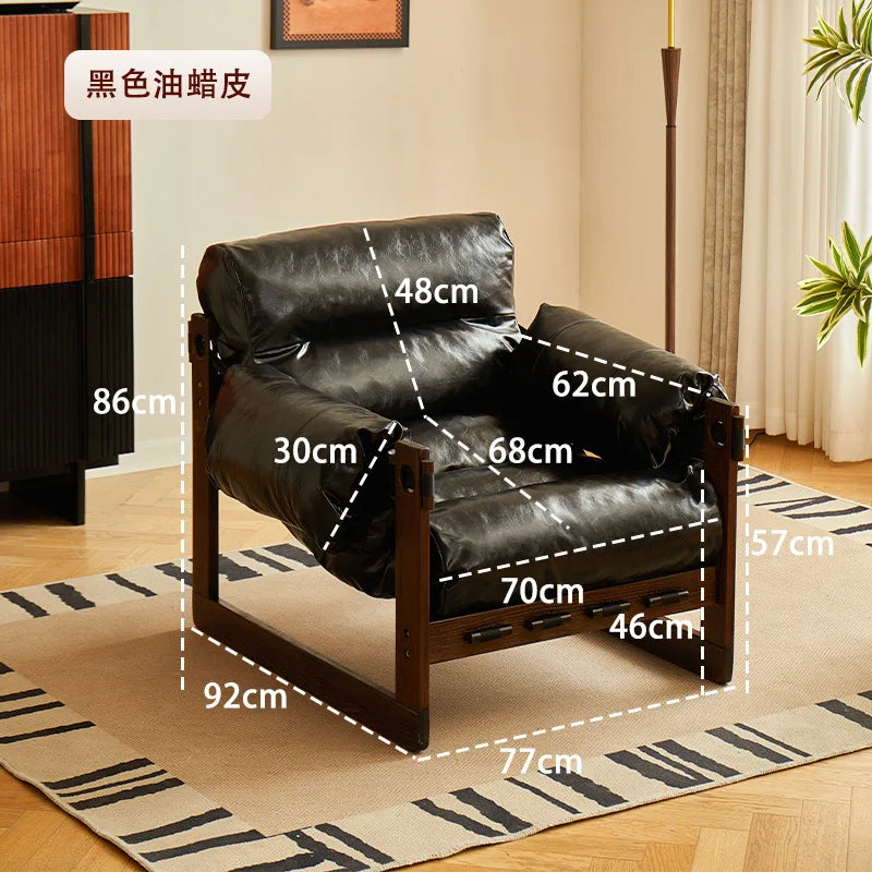 High-End Solid Wood Recliner Chair