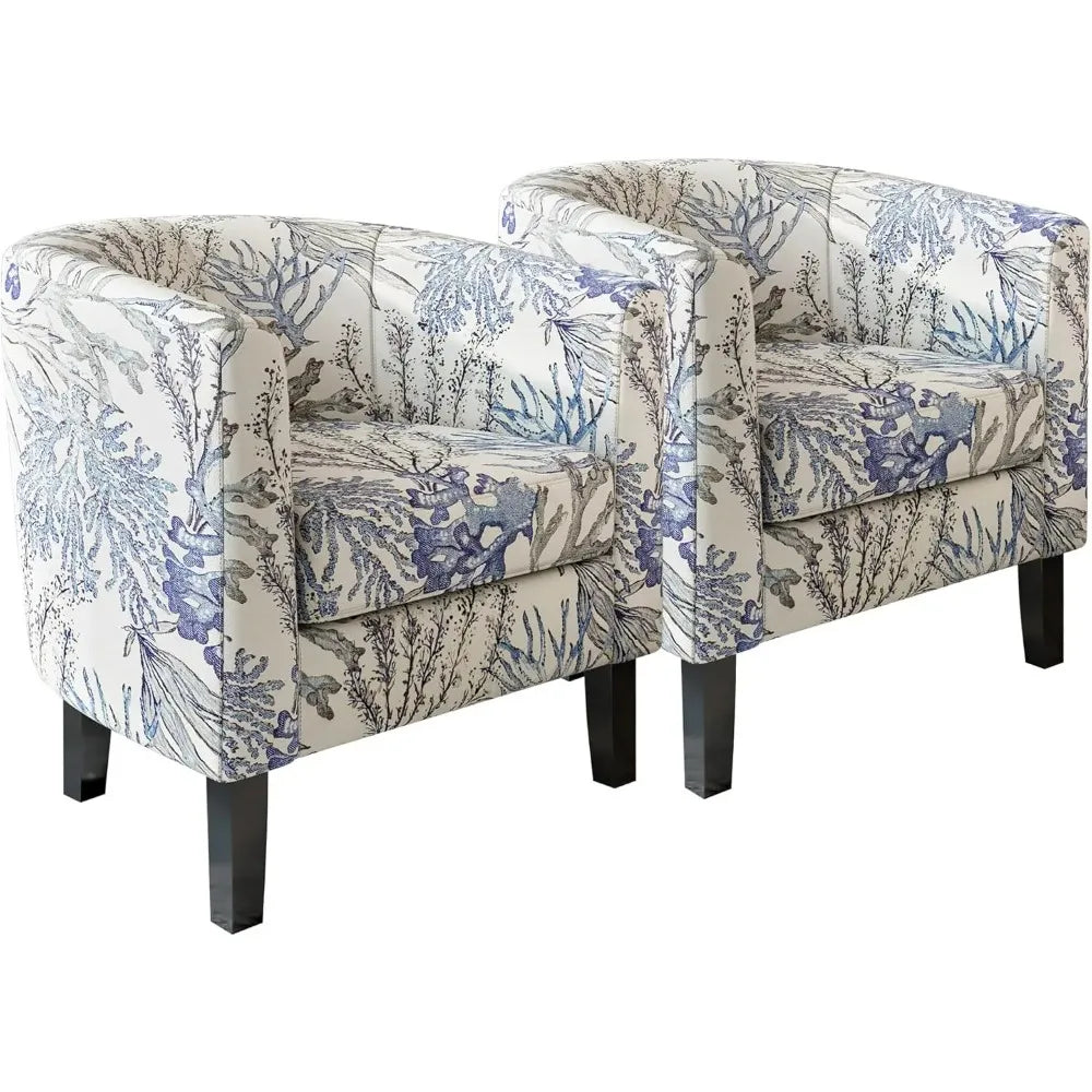 Linen Accent Barrel Chairs, Set of 2