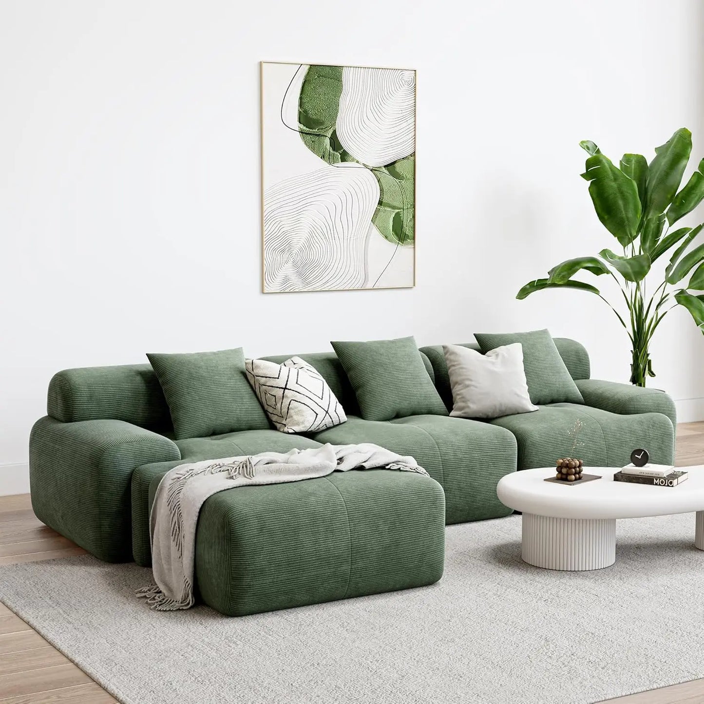 118" L-Shaped Modular Sectional Sofa