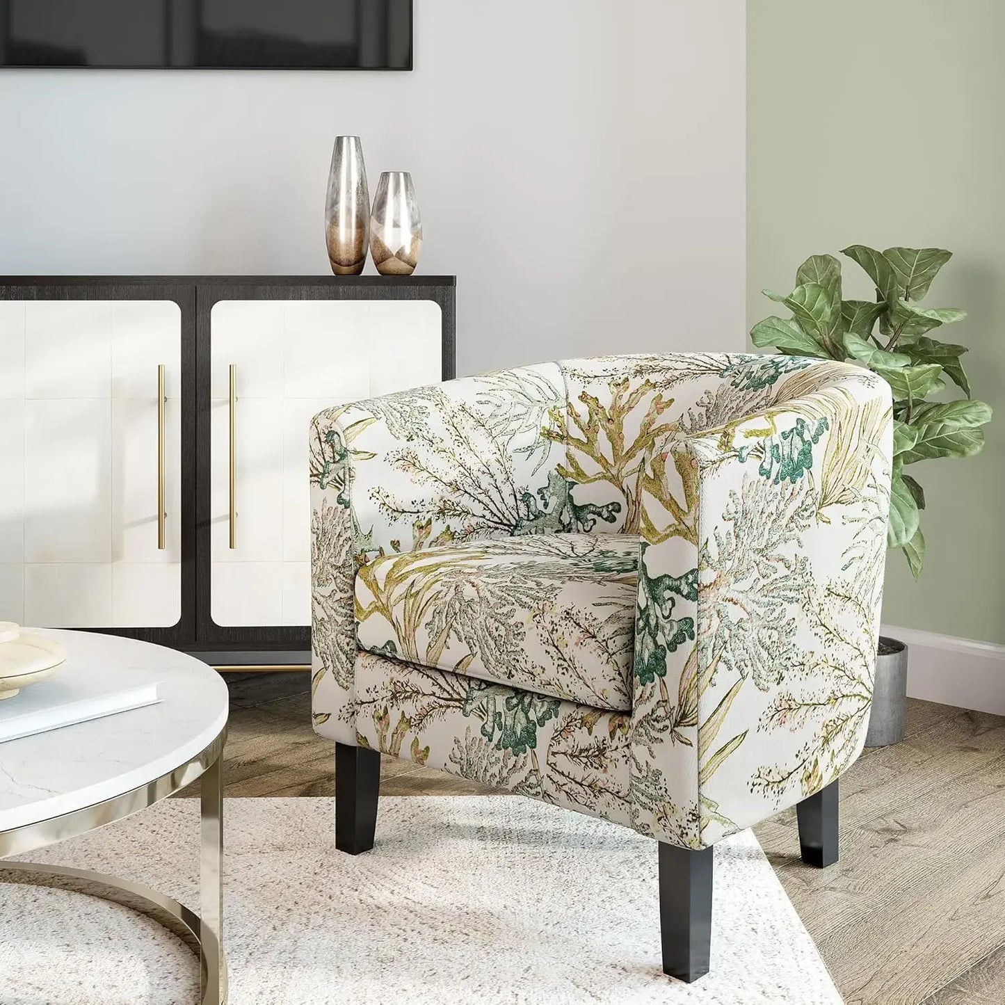 Linen Accent Barrel Chairs, Set of 2