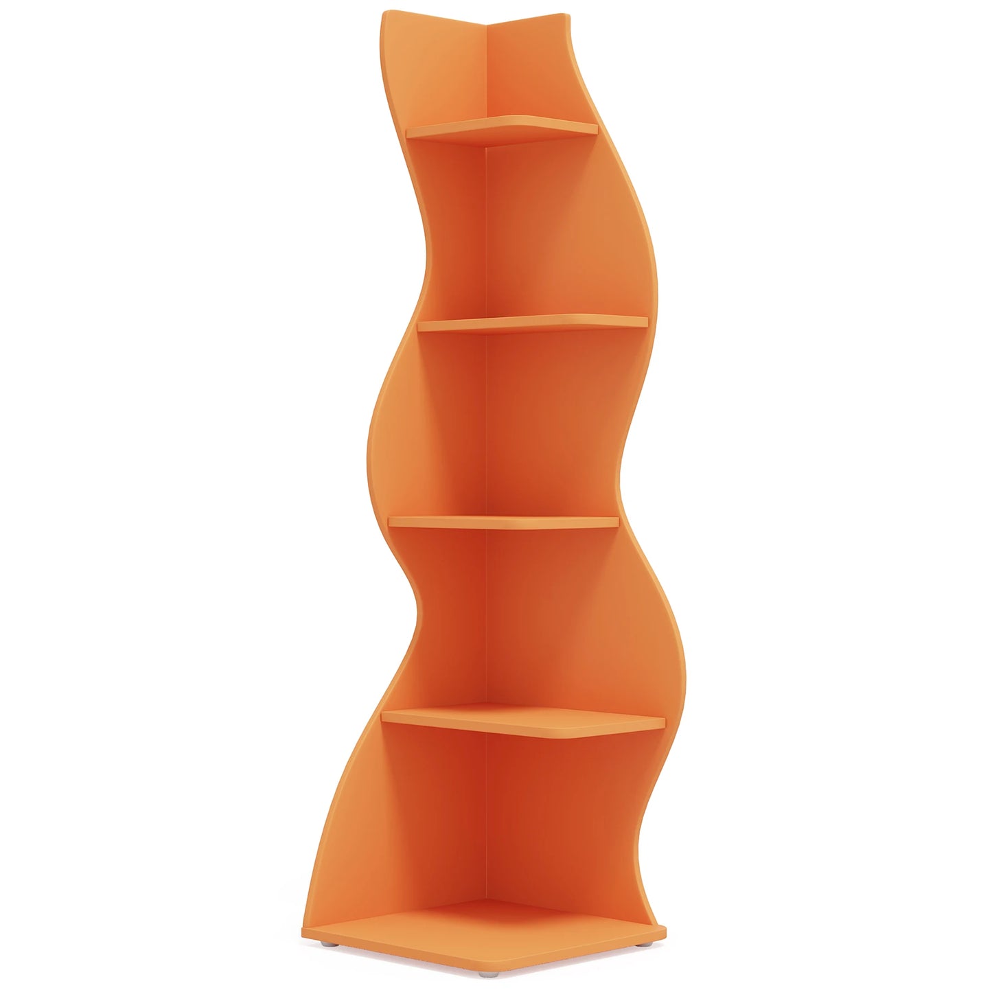 Tribesigns Modern, Wavy 5-Tier Wall Corner Bookshelf