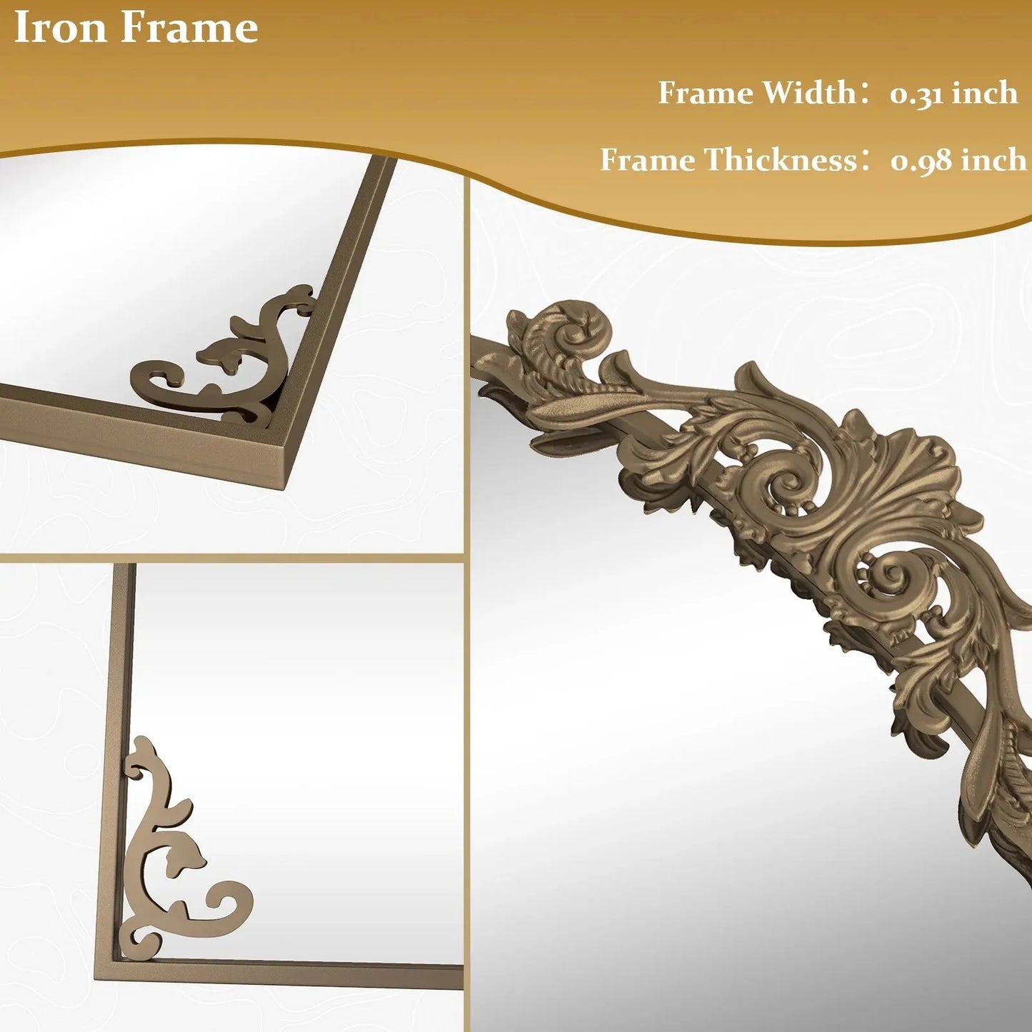24”x36" Arched Vanity Wall Mirror
