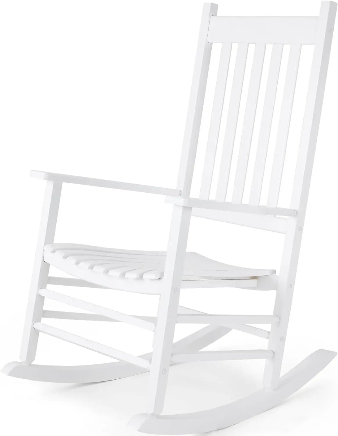High-Backed Wooden Rocking Chair