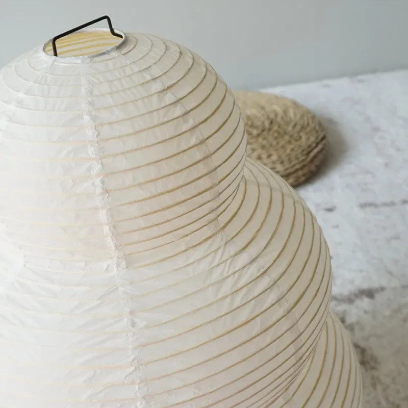 Japanese Design Noguchi-like Table Lamp with White Rice Paper