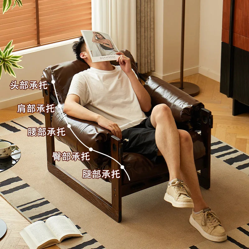High-End Solid Wood Recliner Chair