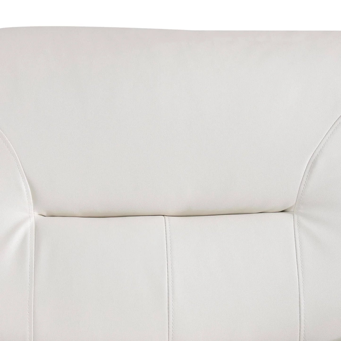 Compact Sofa for Small Spaces in White Faux Leather