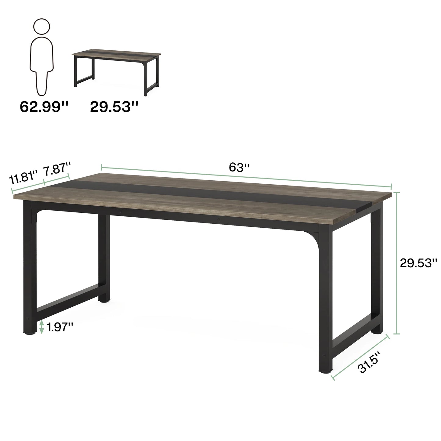 Tribesigns Modern 63” Executive Desk