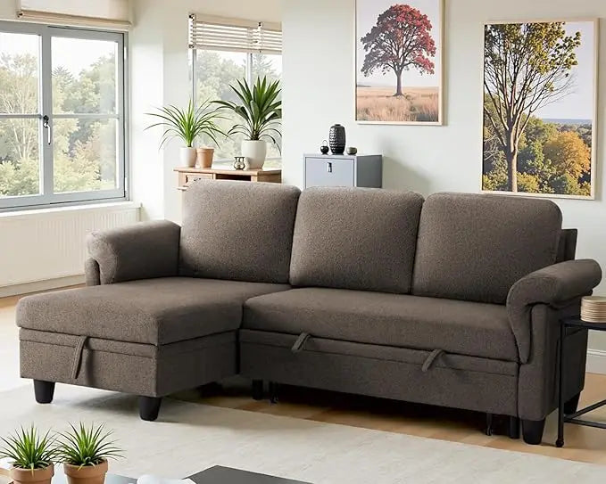Reversible Convertible Sleeper Sofa with Storage Chaise