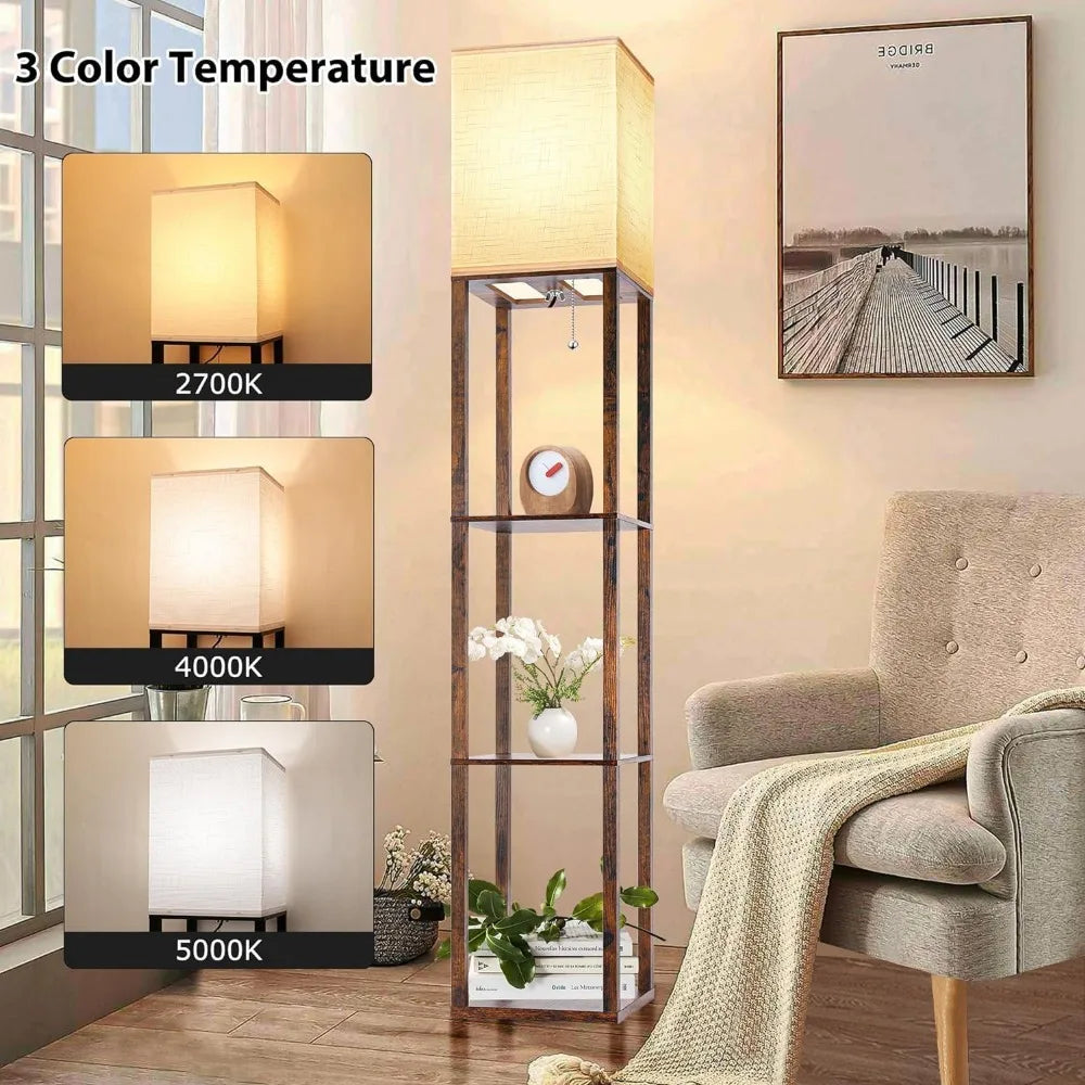 Modern Floor Lamp with Shelf