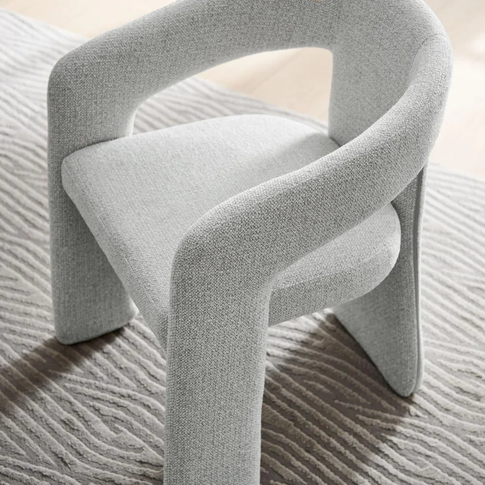 Oslo Barrel Open Back Dining Chair in Dove Gray – Fabric