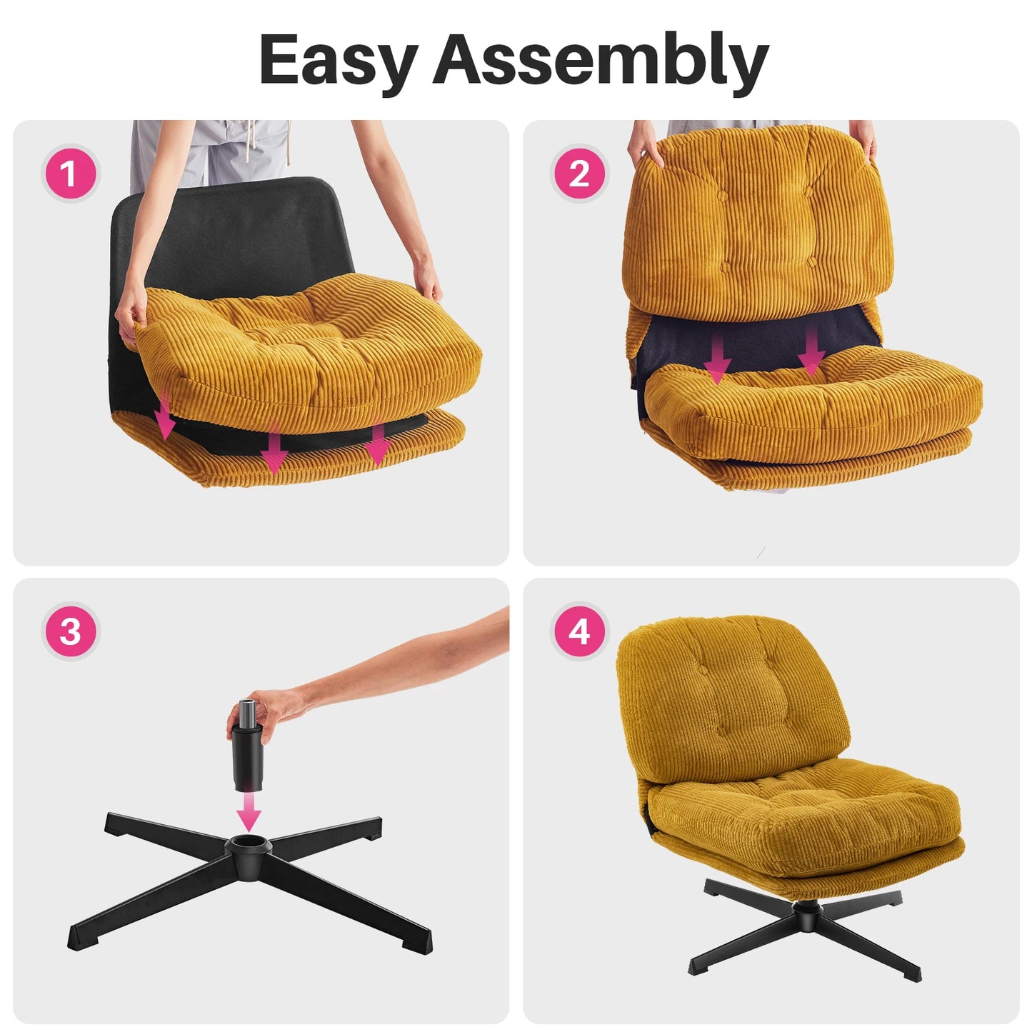 Redlife Modern Foldable Swivel Accent Chair (360° Swivel)